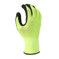 Hi-Vis-Bauarbeiten Handschuhe 13g 15 Gauge Polyester Strickschaum Schaum Latexpalmenbeschichtete Handschuhe
